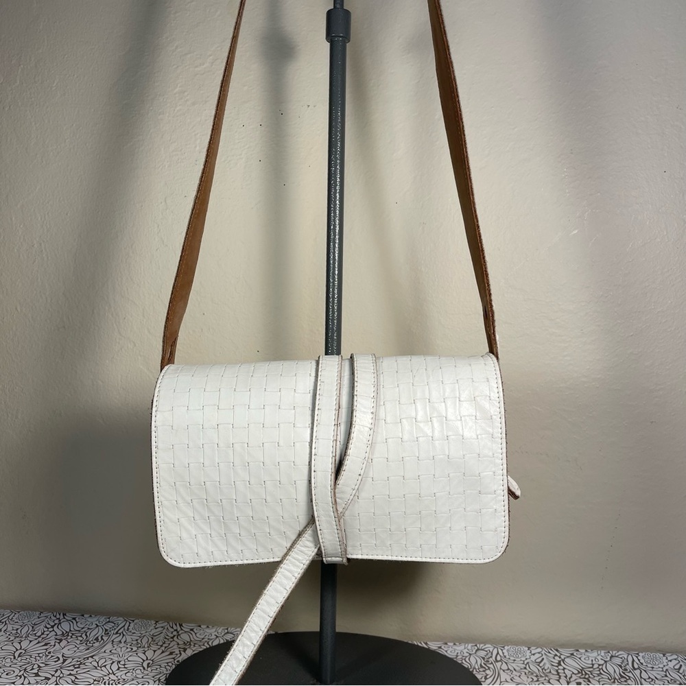 Johnny Farah Jerez Small White Leather Crossbody Bag Handmade